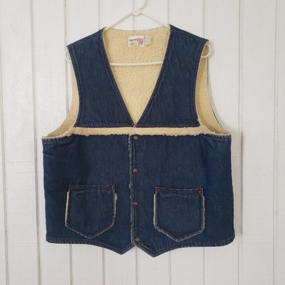 Vintage King Louie Jean Vest w/Sherpa lining - Size L